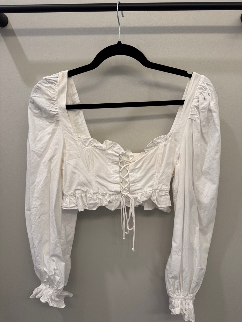 For love & Lemons Corset Long Sleeve Crop Top